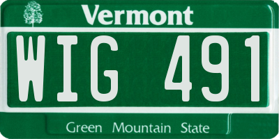 VT license plate WIG491