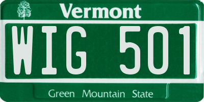 VT license plate WIG501