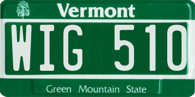 VT license plate WIG510