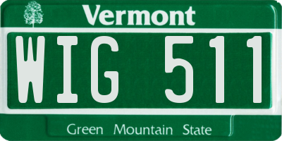 VT license plate WIG511