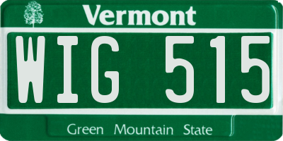 VT license plate WIG515