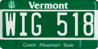VT license plate WIG518