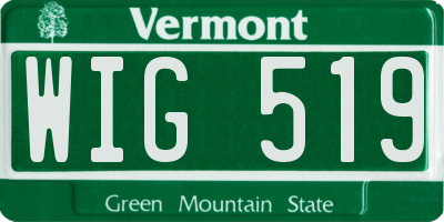 VT license plate WIG519
