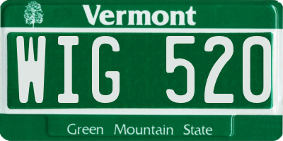 VT license plate WIG520