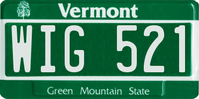 VT license plate WIG521