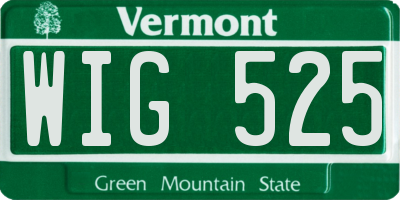 VT license plate WIG525