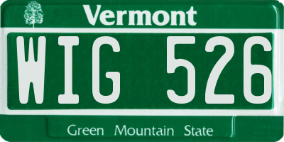 VT license plate WIG526
