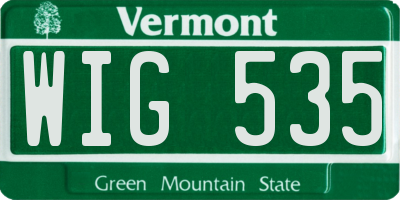 VT license plate WIG535