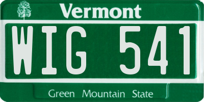 VT license plate WIG541
