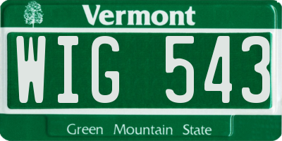 VT license plate WIG543