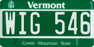 VT license plate WIG546