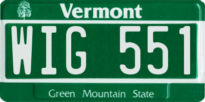VT license plate WIG551