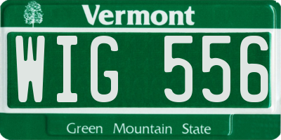 VT license plate WIG556