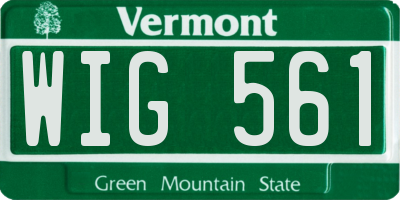 VT license plate WIG561