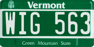 VT license plate WIG563