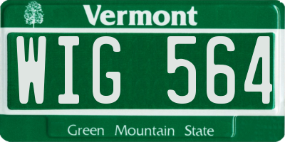 VT license plate WIG564