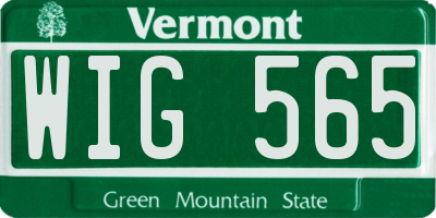VT license plate WIG565