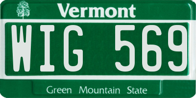 VT license plate WIG569