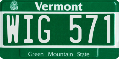 VT license plate WIG571