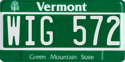 VT license plate WIG572