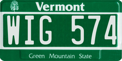 VT license plate WIG574