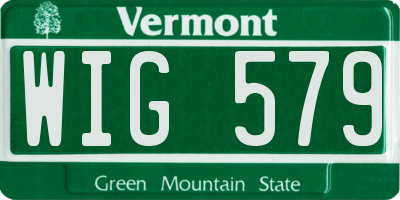 VT license plate WIG579