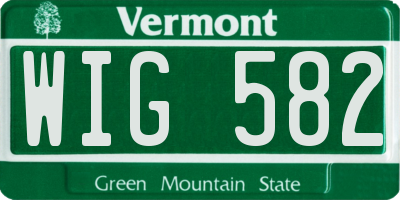 VT license plate WIG582