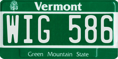 VT license plate WIG586