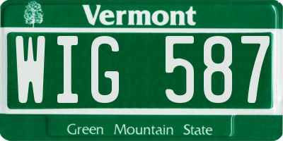 VT license plate WIG587