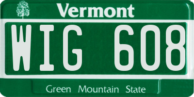 VT license plate WIG608