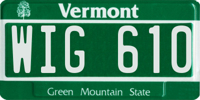 VT license plate WIG610