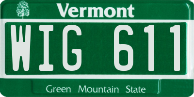 VT license plate WIG611