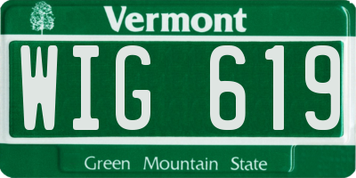 VT license plate WIG619