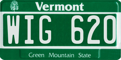 VT license plate WIG620