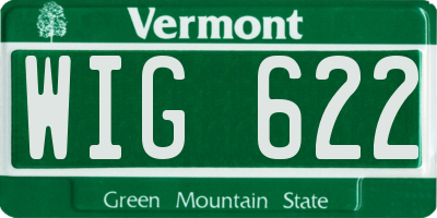 VT license plate WIG622