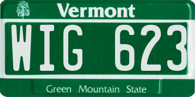 VT license plate WIG623