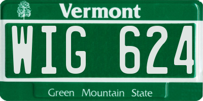 VT license plate WIG624