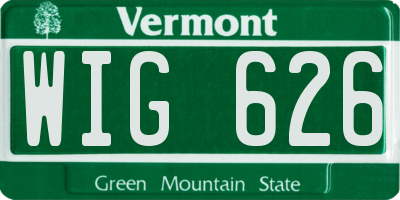 VT license plate WIG626