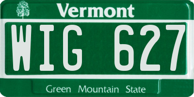 VT license plate WIG627