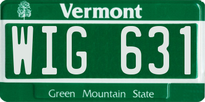 VT license plate WIG631