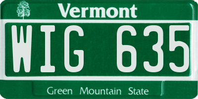 VT license plate WIG635