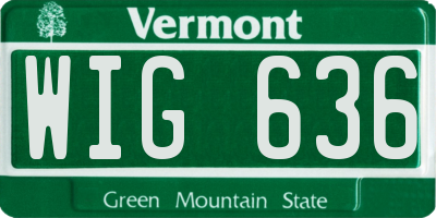 VT license plate WIG636