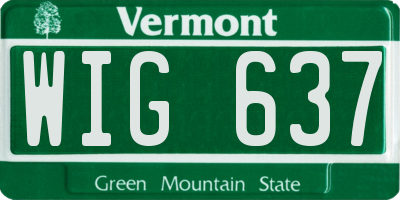 VT license plate WIG637