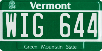 VT license plate WIG644