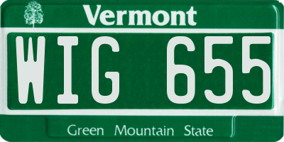 VT license plate WIG655