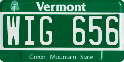 VT license plate WIG656