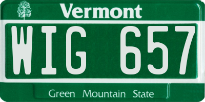 VT license plate WIG657