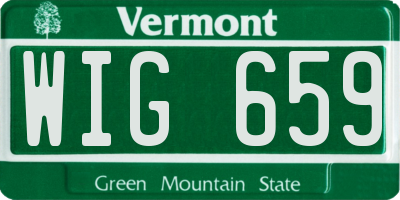 VT license plate WIG659