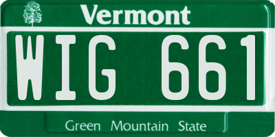 VT license plate WIG661