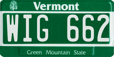 VT license plate WIG662